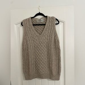 Aran Sweater Market 100% Merino Wool Sweater Vest